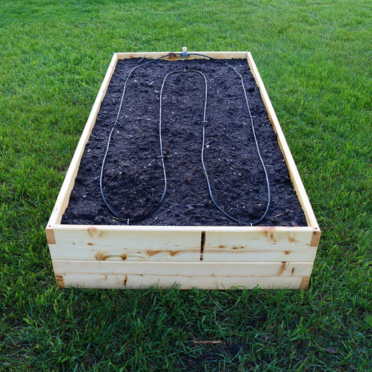 The Doug Garden Raised Bed Kit Complete with irrigation delviered to your home and setup in twenty minutes or less with no tools 
